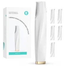 Sonic Dermaplaning Tool for Face - Rechargeable Dermaplane Razor with 6 Refil...