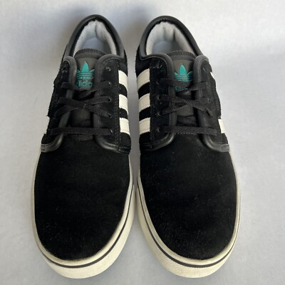 ADIDAS SEELEY MEN'S SIZE 7 BLACK WHITE STRIPES SKATEBOARD