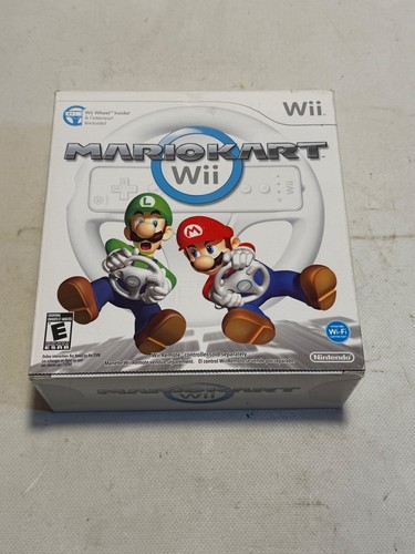 Nintendo Wii - Mario Kart Big Box Bundle Box, Game, Wheel, Disc, and Manual - Picture 1 of 5