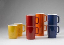 4er-Set Melaminbecher stapelbar Becher Tassen Melamin Two tone 300 ml Gimex