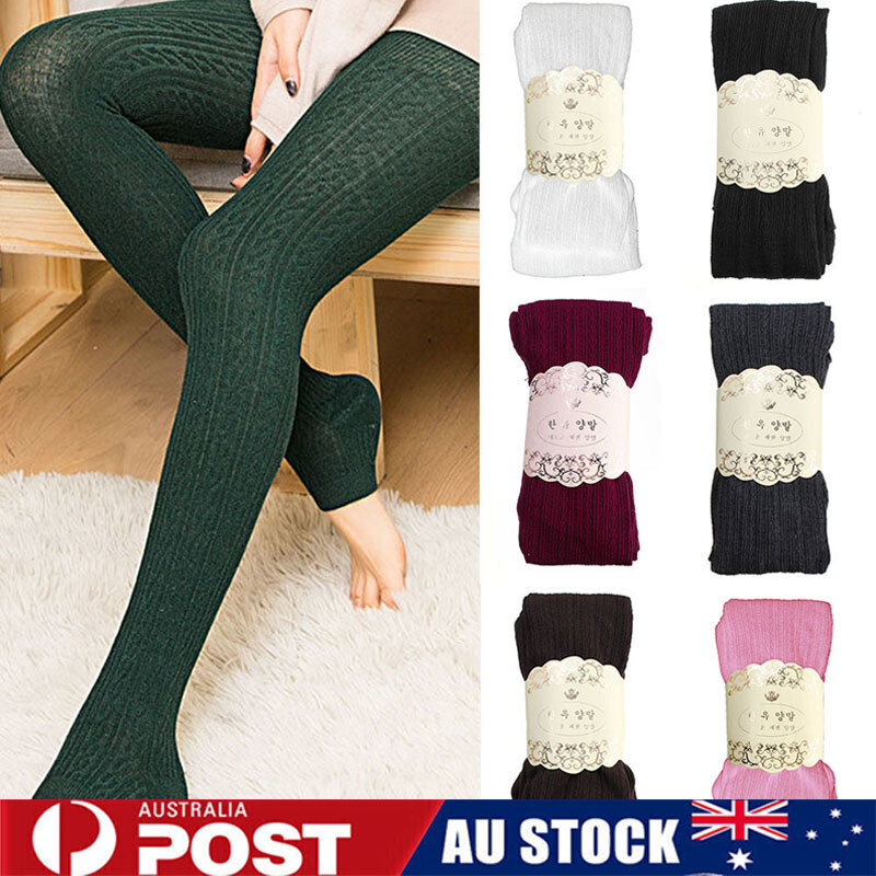 Women Fashion Cable Knit Sweater Tights Warm Stretch Winter