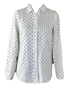 white shirt with black dots