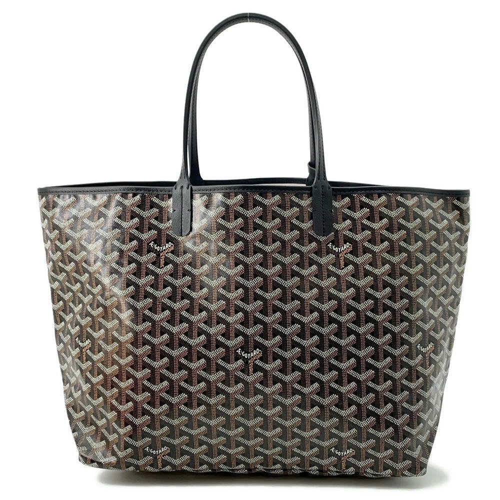 GOYARD Saint Louis taglia PM rivestito in PVC tela pelle nero