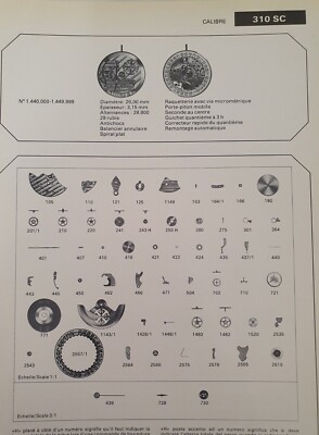 Patek Philippe Cal 335 SC Watch Movement Parts