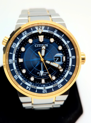 Citizen GMT Dual Time Endeavor BJ7144-52L Eco-Drive Blue Dial Dual