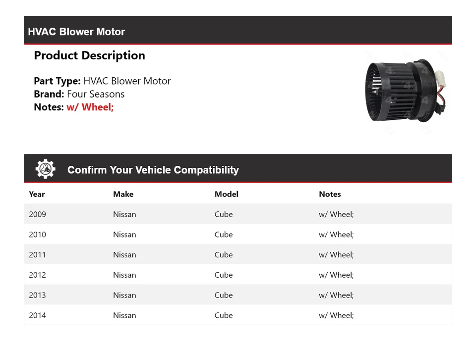 Motor soplador de climatización Nissan Cube 2009-2014 4 estaciones 2010 2011 2012 2013 Foto 2 de 4