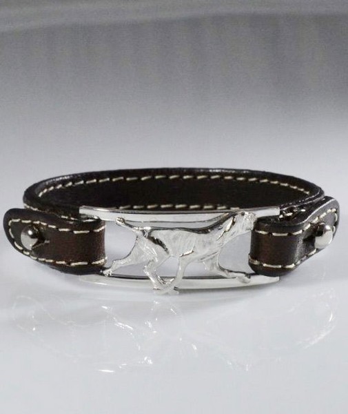 Armband Echtes Lederarmband Italian Bracco 3D Handziseliert In 925 Silber Luce-image