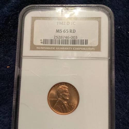 1942-D Lincoln Cent. NGC 65 RD.  Combined Shipping Available