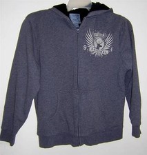 OLD NAVY HOODIE GRAY FURRY PLUSH FLEECE LINED GUC 