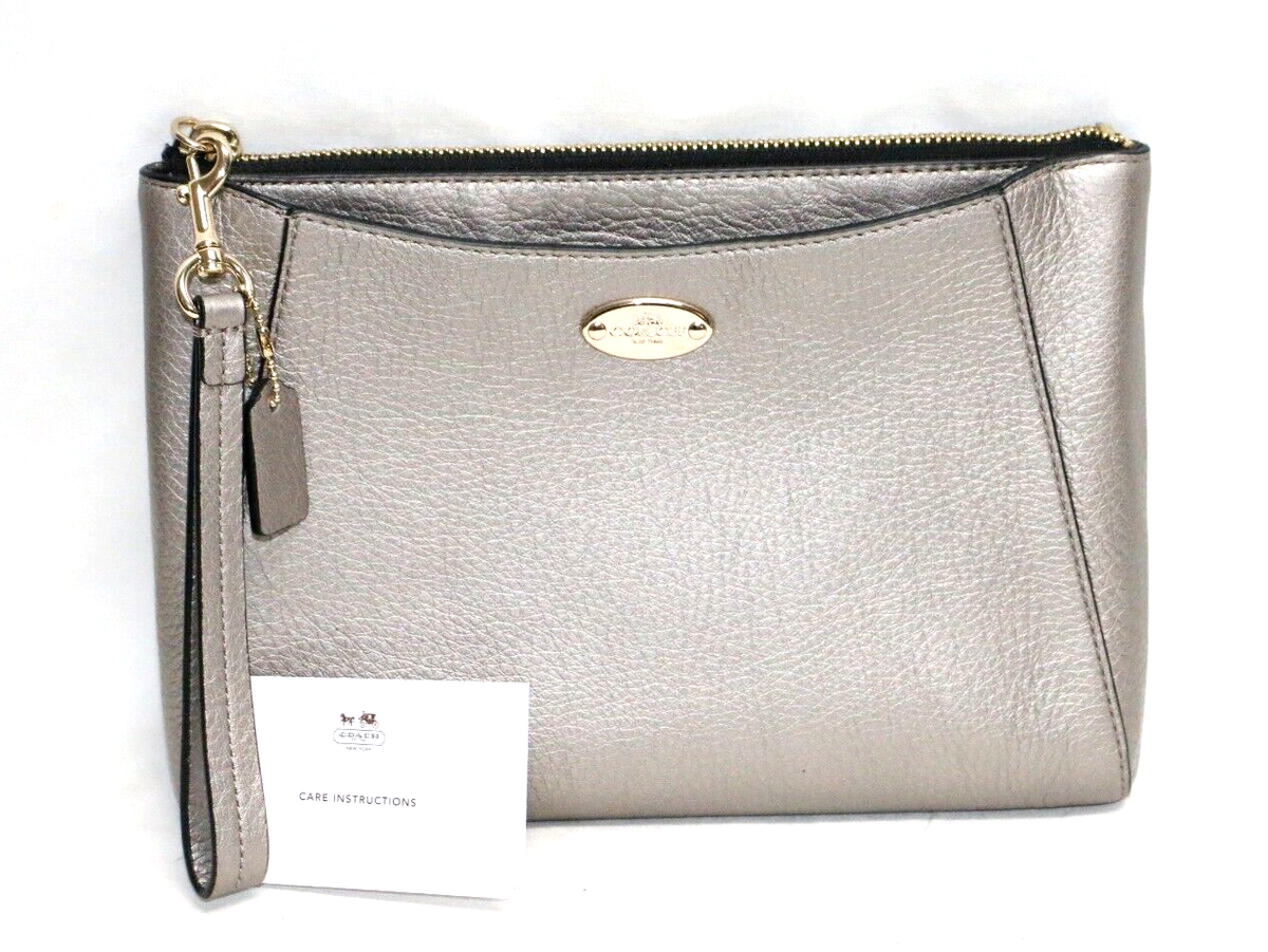 Coach Immid Morgan Clutch Pebbled Leather Zip F53417 | eBay