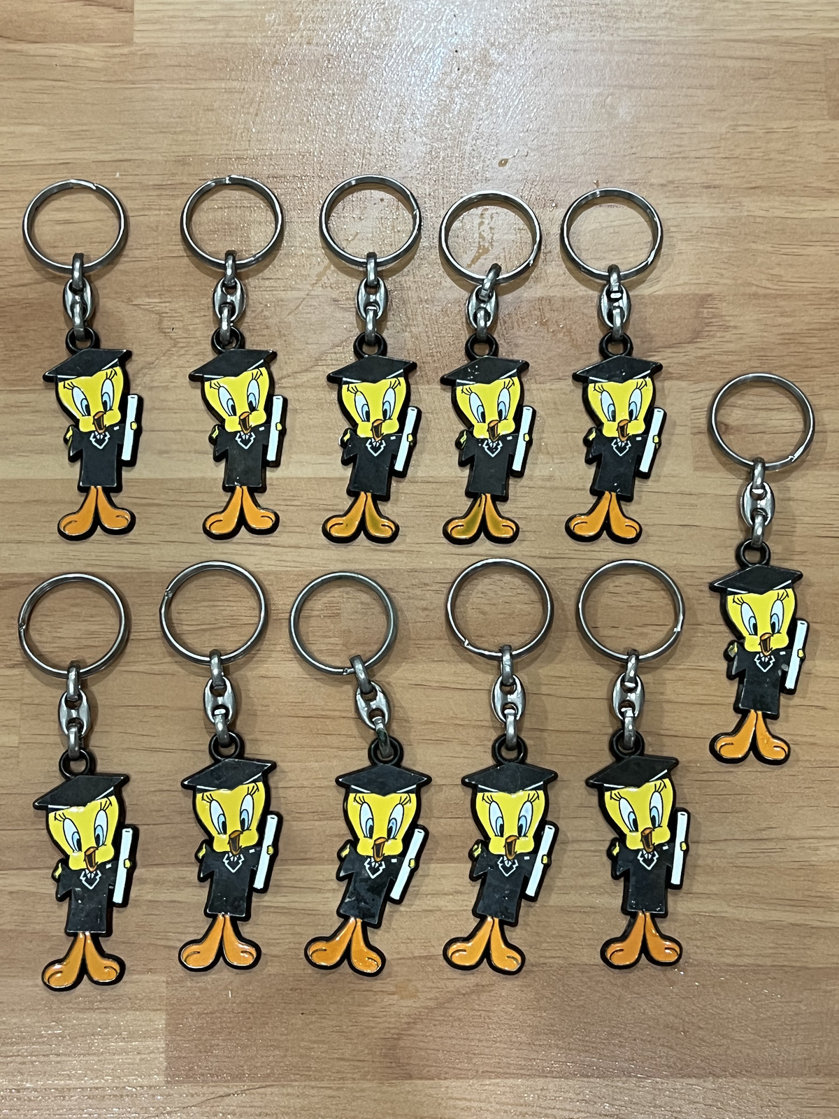 Vintage 1990s Tweety Looney Tunes Metal Keychain Warner Bros Collectible LOTS AVAILABLE