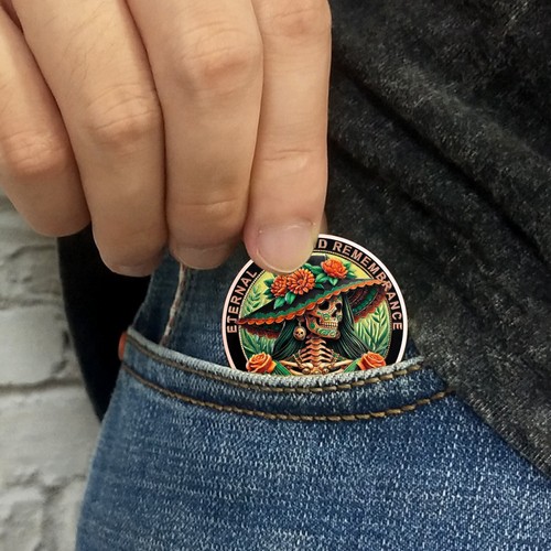 Moneda Memento Mori-Cráneo 3D Real -Día de Muertos-Ficha de Práctica Estoica Diaria Regalo - Imagen 15 de 24