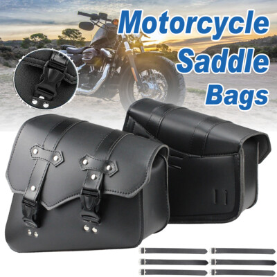 Motorcycle Black Side Saddle Bags For Kawasaki Vulcan 750 800 900