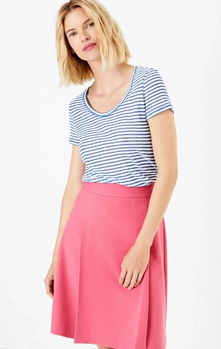 Marks And Spencer A Line Pleat Front Mini Skirt Pink Size 12 See