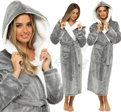 hooded fur robe