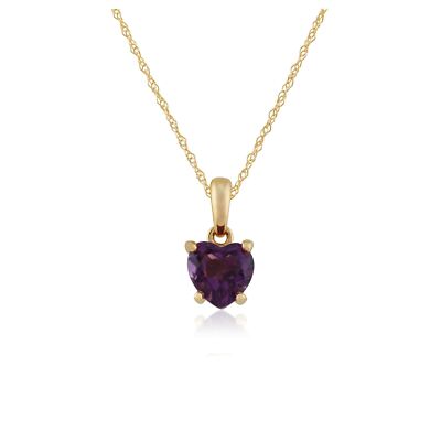 Klassischer Herz Amethyst Anhänger in 9 kt Gelbgold