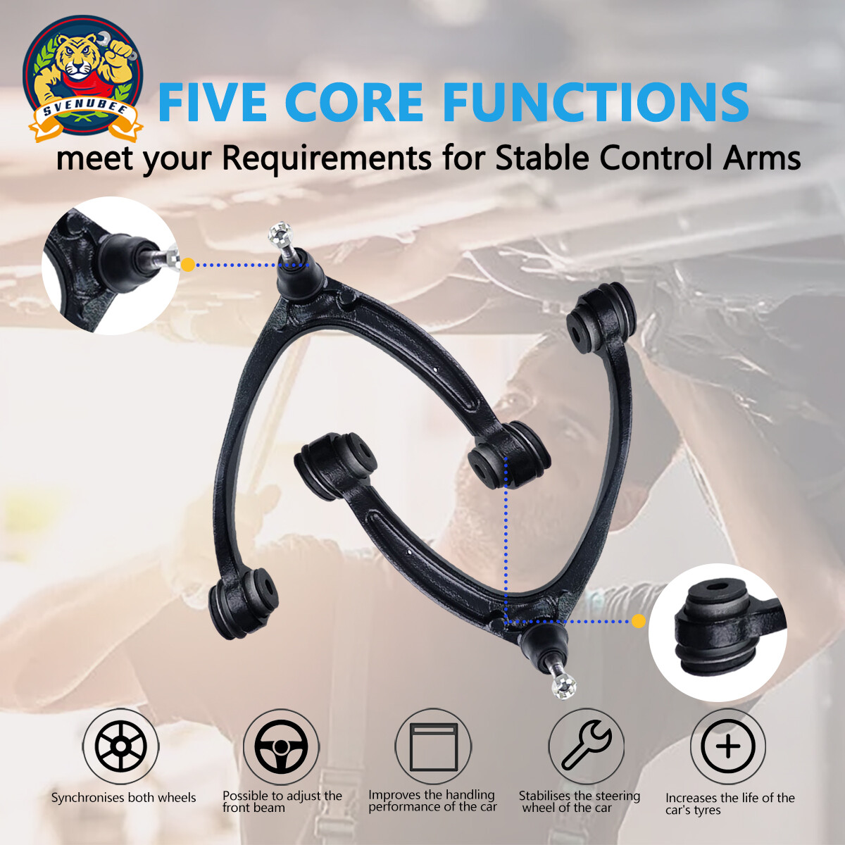 EVERESTWAY Front Suspension kit Upper/Lower Control Arm with Lower Ball