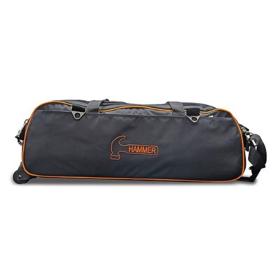 Hammer 3 Ball Tote Bowling Bag with Tow Wheels Color Black/Orange