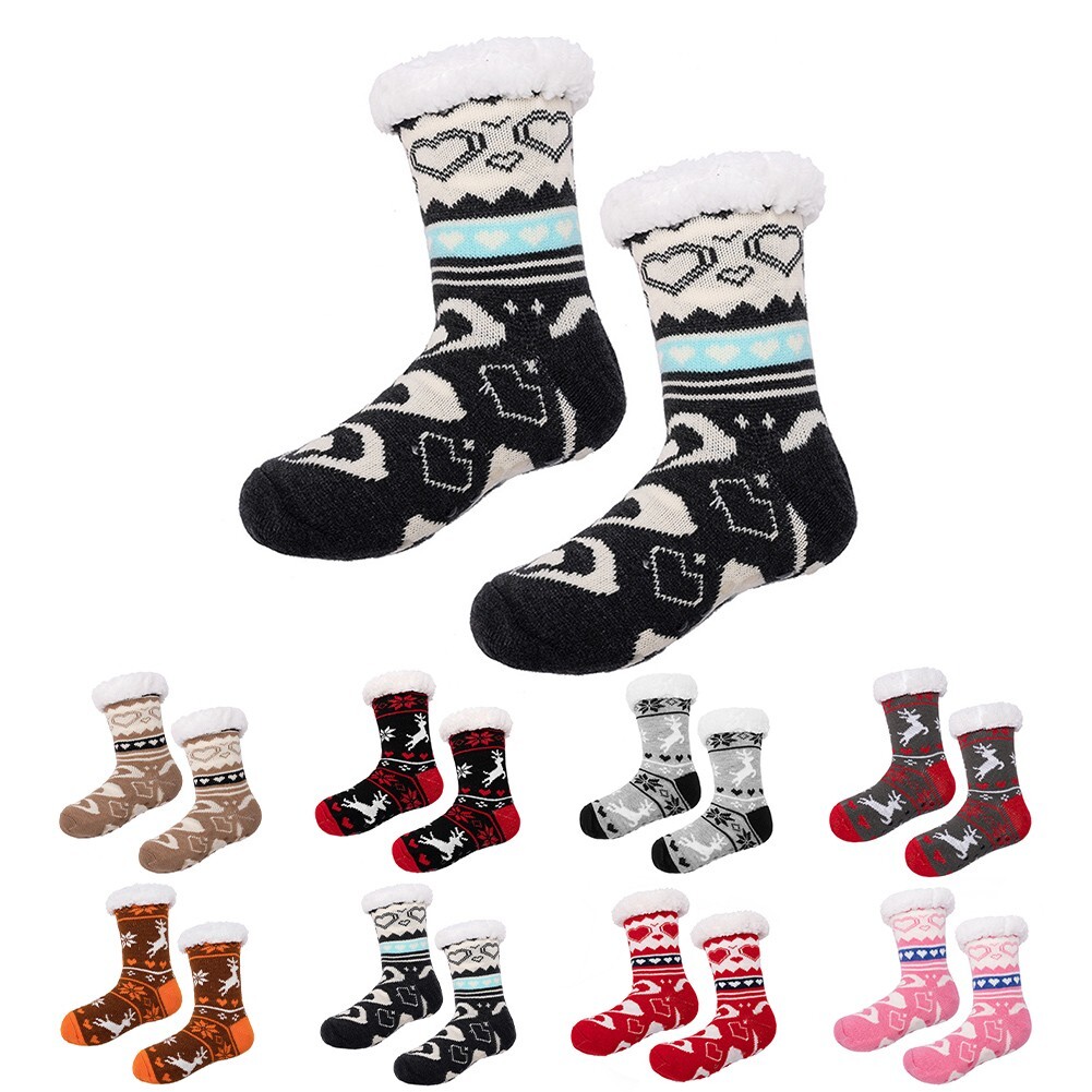 SAOLA Calze Ciabatte per Entrambi i Sessi Velluto Ispessito con Suola in Gomma per Uso Domestico