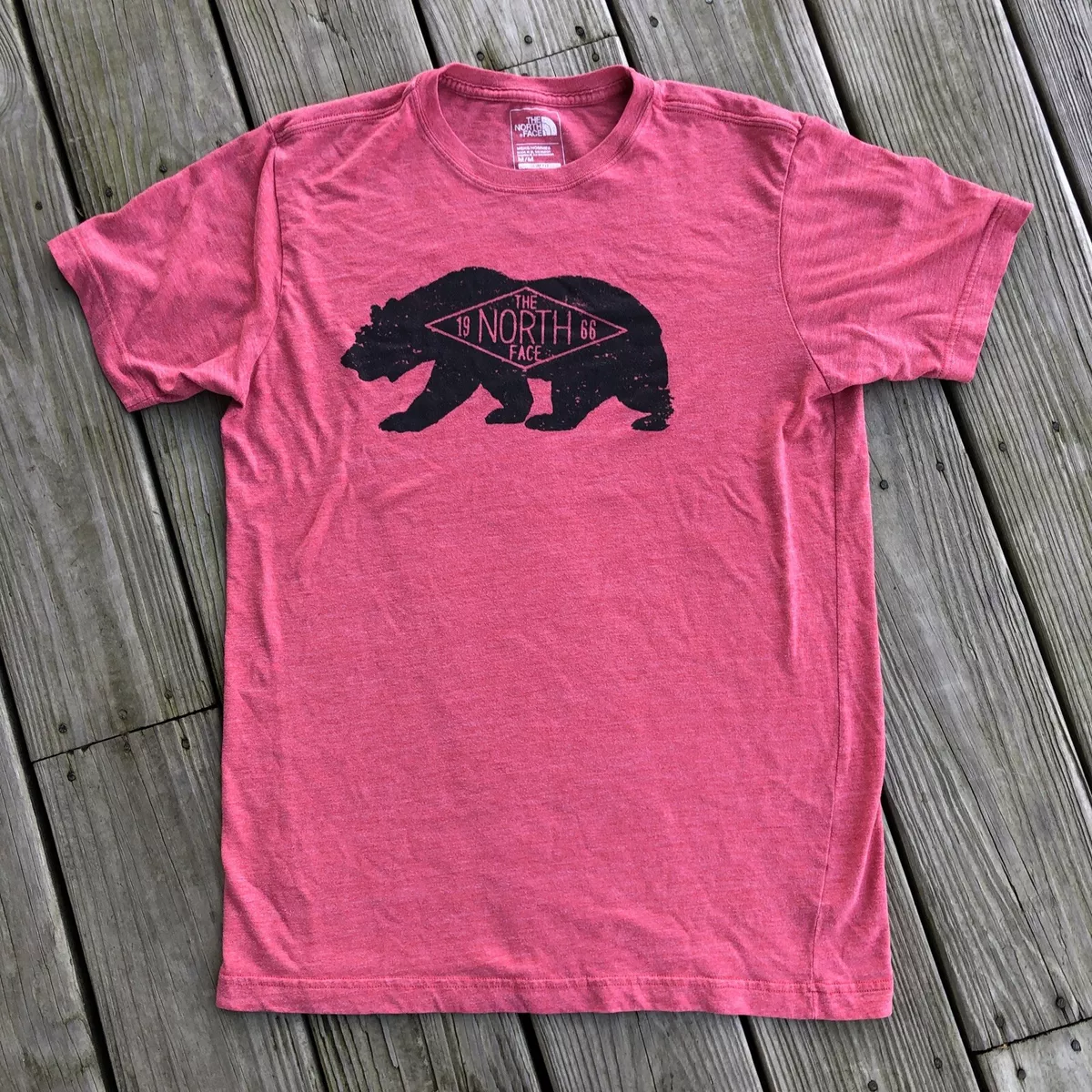 Pink north face t shirt mens sale