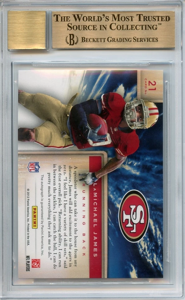 LAMICHAEL JAMES RC AUTO 2012 PANINI PRESTIGE DRAFT CITY BGS 9.5/10 Gem Mint - Image 2 of 2