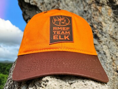 Team Elk RMEF Hat Cap Adjustable Strap Rymaco Orange Brown Deer