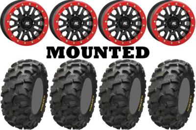 Kit 4 Blackwater Evolution 27x9-14/27x11-14 on HL23 Beadlock Matte Black Red POL