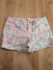 SO Tie Dye Girl's Shorts Pastel Cuffed Shorts Stretch Girls Size 16