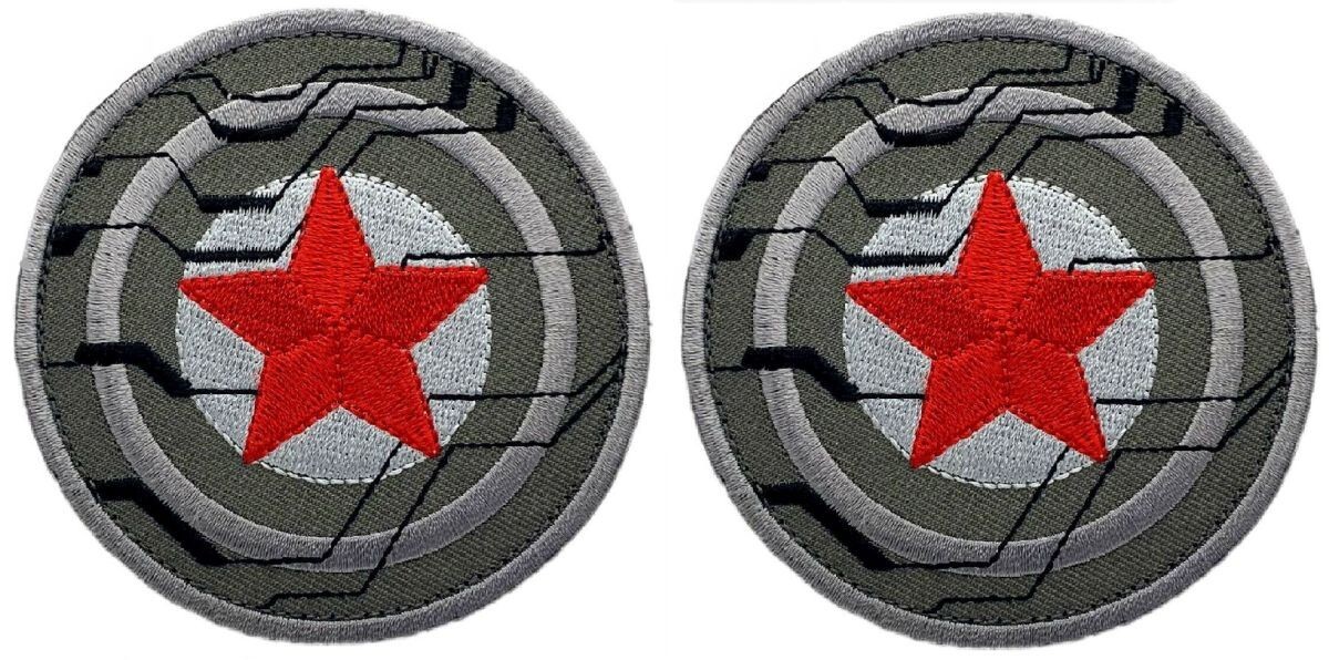 Captain America Winter Soldier Bucky Morale Patch - 2PC Hook Backing 3"