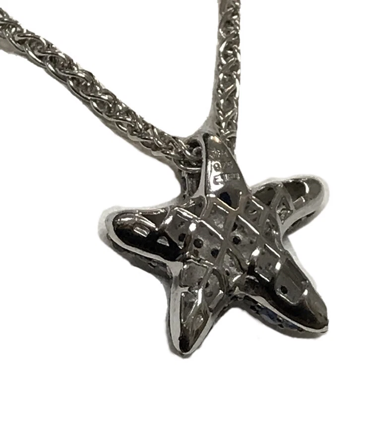 EFFY STERLING SILVER 925 SAPPHIRE STARFISH PENDANT NECKLACE eBay