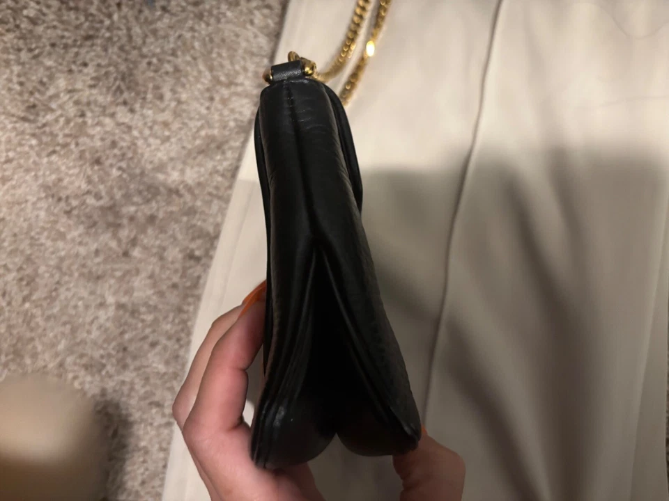 gucci purse black leather mini crossbody authentic minor flaws - Image 3 of 4