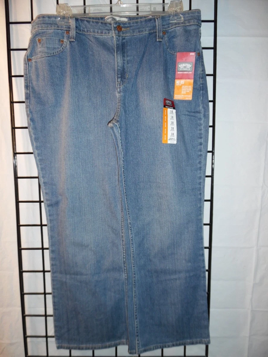 WOMEN MISSES MID RISE BLUE JEANS SIZE 18 SHORT eBay