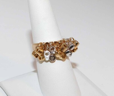 New Camille Lucie Cha Cha Gold Silver Ring sz 6