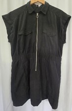Express Black Dress Zip Front Sz XL Top/Side Pockets Modal Poly Mix WC0224