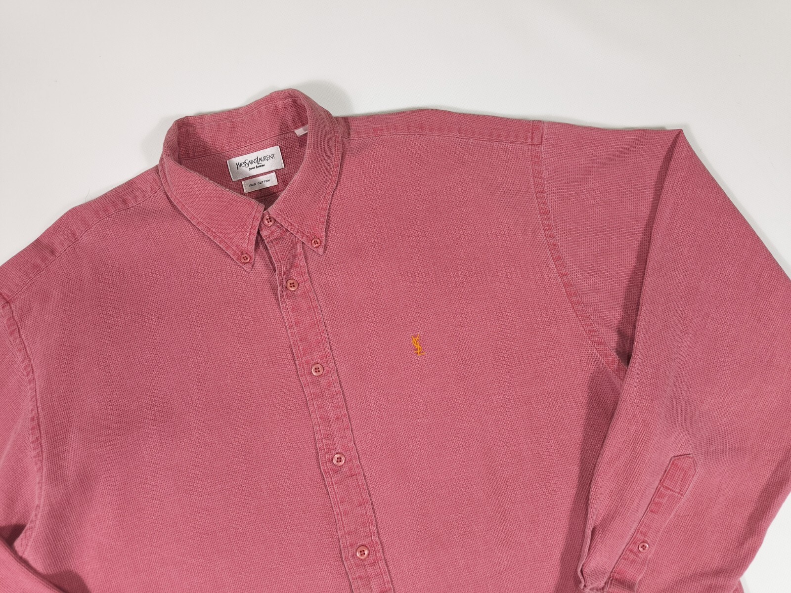 Camicia Yves Saint Laurent indumento cotone cialda tinta taglia XL