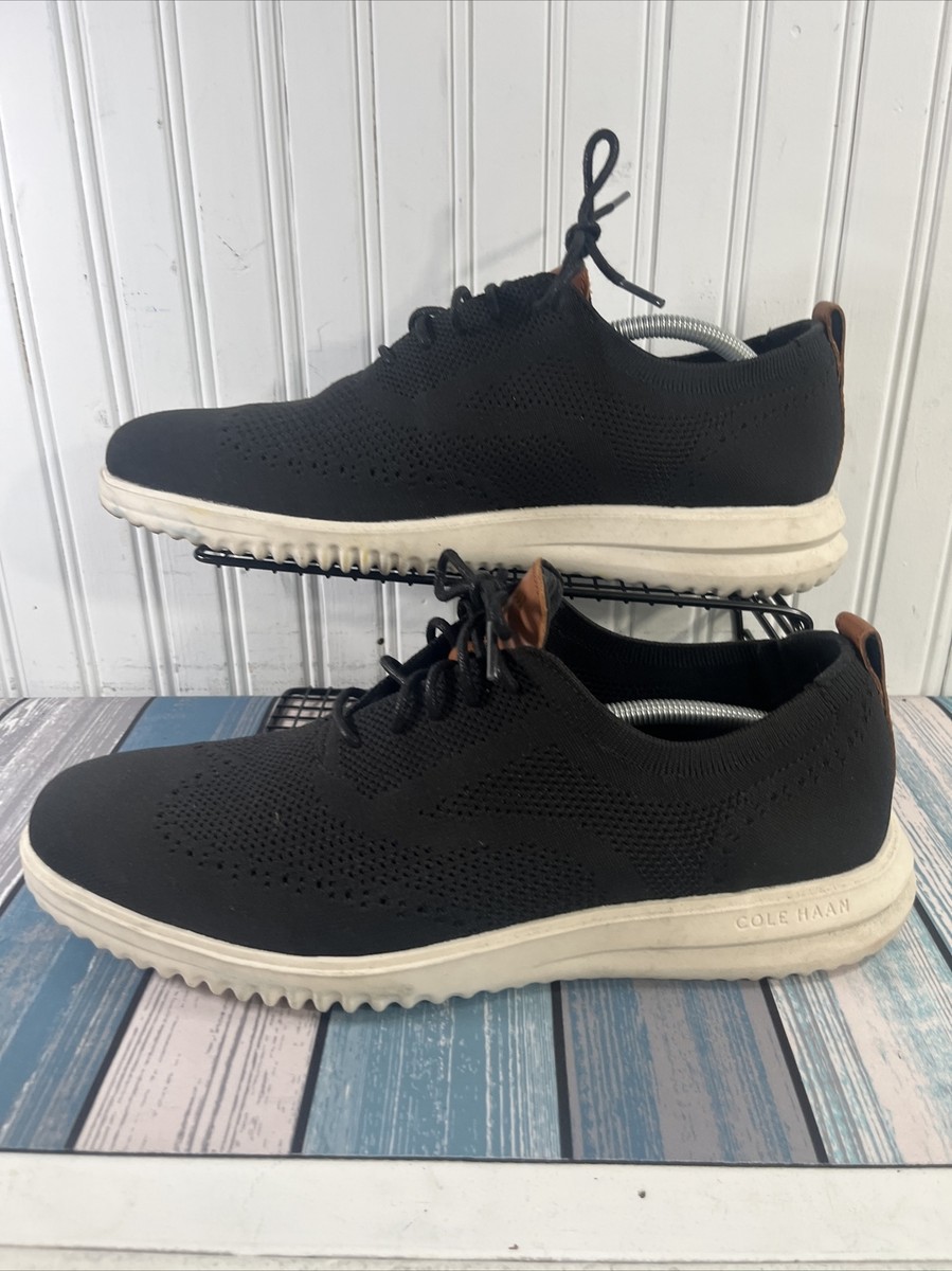 靴 COLE HAAN GRAND+ STITCHLITE WINGTIP OX Cole Haan Grand+ Stitchlite Wingtip Oxford Shoes Black/Ivory