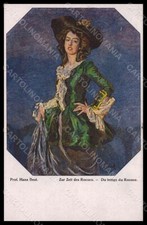 Artist Signed Best H. Fashion Glamour Lady Rococo serie 1050 postcard VK8013