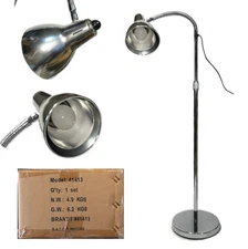 Deluxe Gooseneck Exam Floor Lamp Adjustable Chrome Finish by BRANDT 30" to 58"