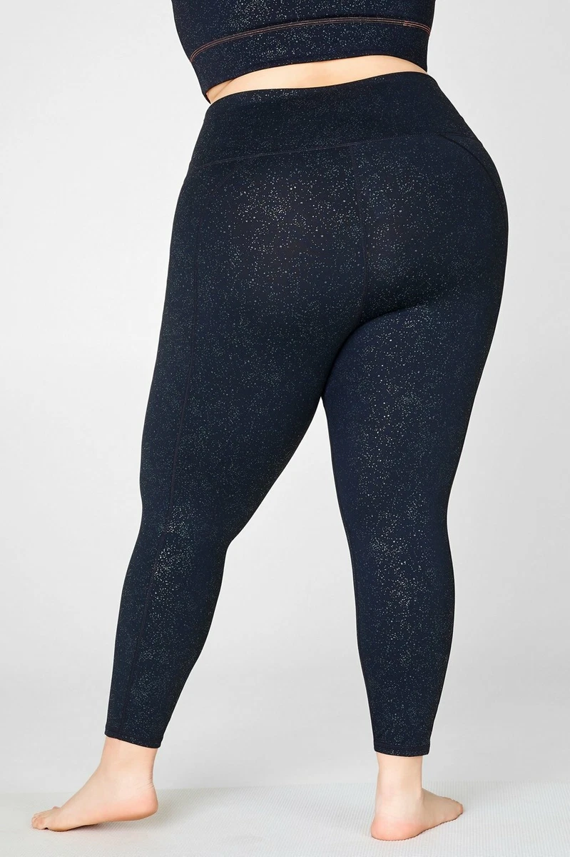 BNWT Fabletics Black Sparkle 3X 30 HighRise Compression Leggings