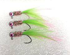 Hand tied crappie jigs 1/16 ounce (hair jigs)