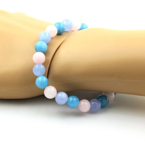 Collana con quarzo rosa e perle di acqua dolce lilla. Chiusura in argento 925
