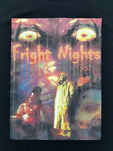 Vintage Fright Nights Haunted House Tee Black Size S Mens T-Shirt - Picture 3 of 12