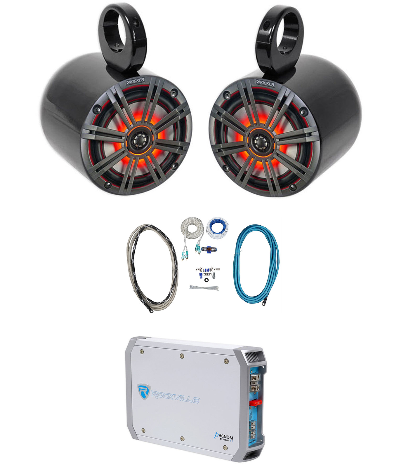 2 Светодиодных динамика для морского вейкборда KICKER 45KM654L 65 мощностью 390 Вт 2-канальный усилитель Комплект усилителей 68890₽