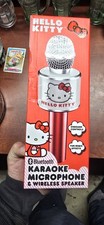 Hello Kitty Bluetooth Karaoke Microphone  Wireless Speaker USB Charging Red NIB