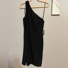 Vince Camuto Black One-Shoulder Cocktail Dress NWT Size 12