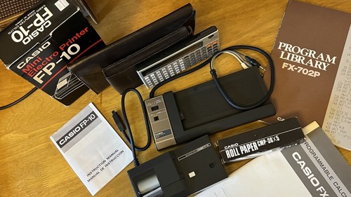 Vintage Casio FX-702P Programmable Calculator/FA-2 Interface/FP-10 Printer Set