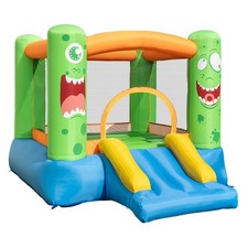 Inflatable Kids Bounce House with Slide 2-in-1 Monster Theme Large Jumping Area