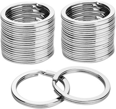 100-Pack 1 Inch Metal Key Rings (25mm) - Silver Split Keychain Rings for Keys...