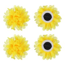 4Pcs 3.9" Dog Collar Flowers for Dogs Yellow