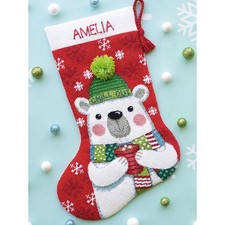 Dimensions stamped needlepoint stitch kit "Stocking Chill Out", 40,6x30cm, DIY